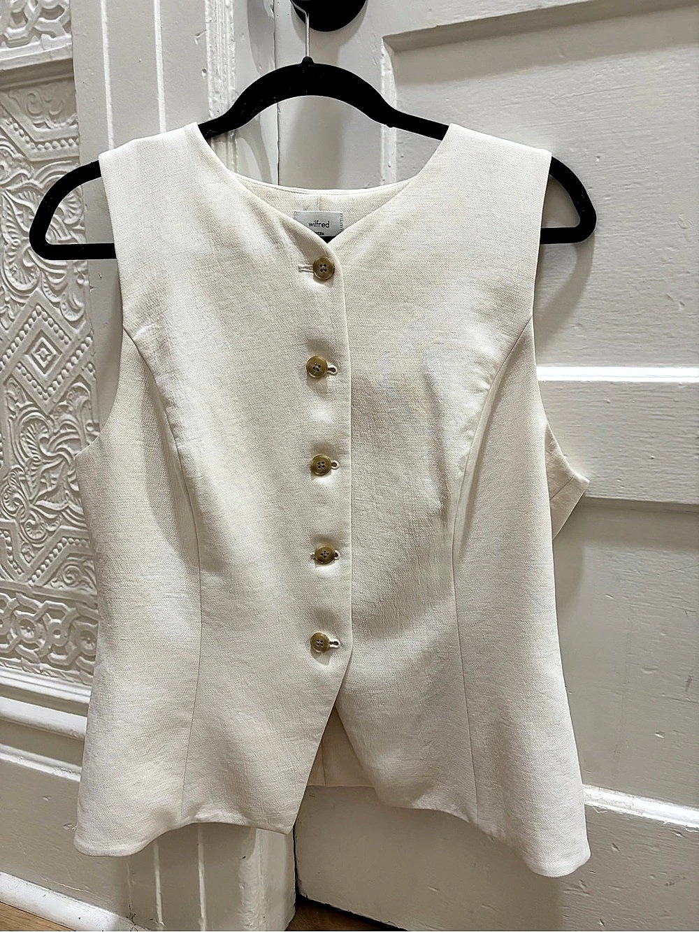 Wilfred Regal Vest - Crepette Button Front Vest White Size 14